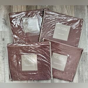 Moderne Noble Excellence Linen Pillow Shams - 2 standard and 2 king - dusty rose